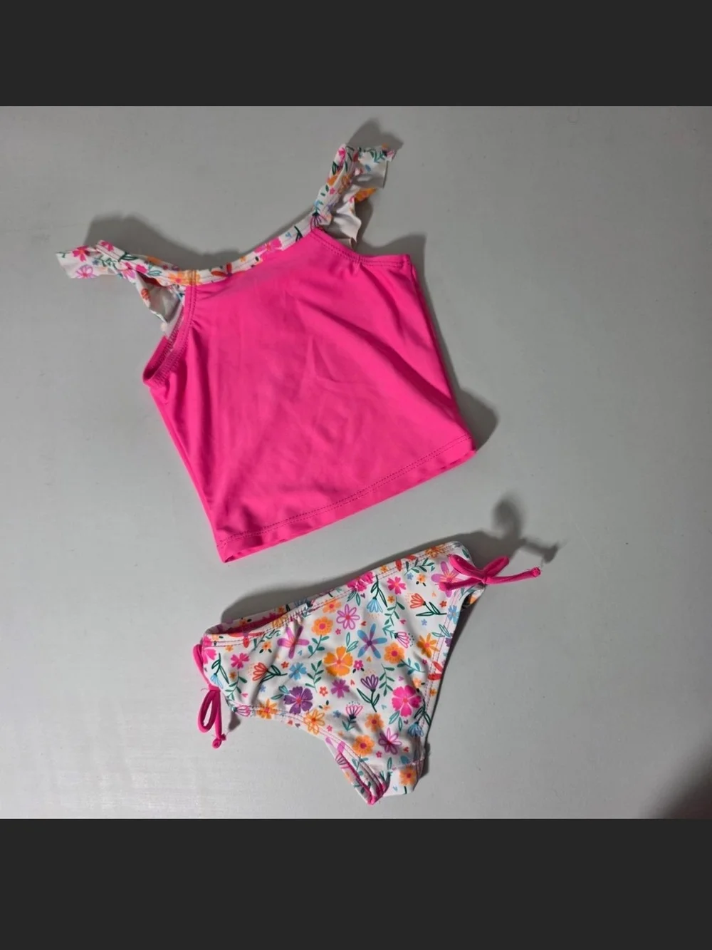 Hot Pink Floral Two-Piece Bikini Set
